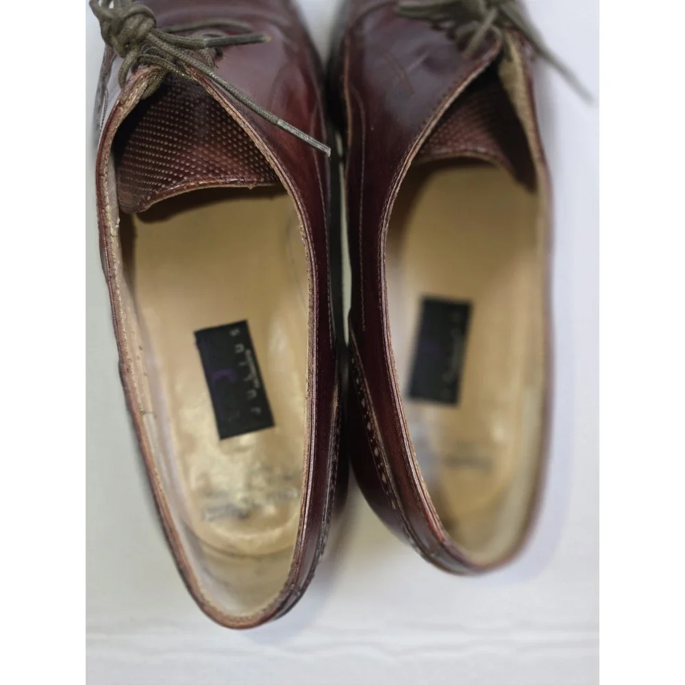 Lorenzo Banfi Mens Dress Shoes Vintage Leather Made In Italy Oxford Sz 8.5